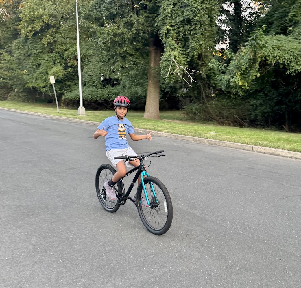 Home biking no hands pic